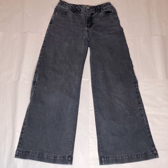 Forever 21 Wide-Leg Dark Wash Mid-Rise Denim Jeans - Picture 1 of 8